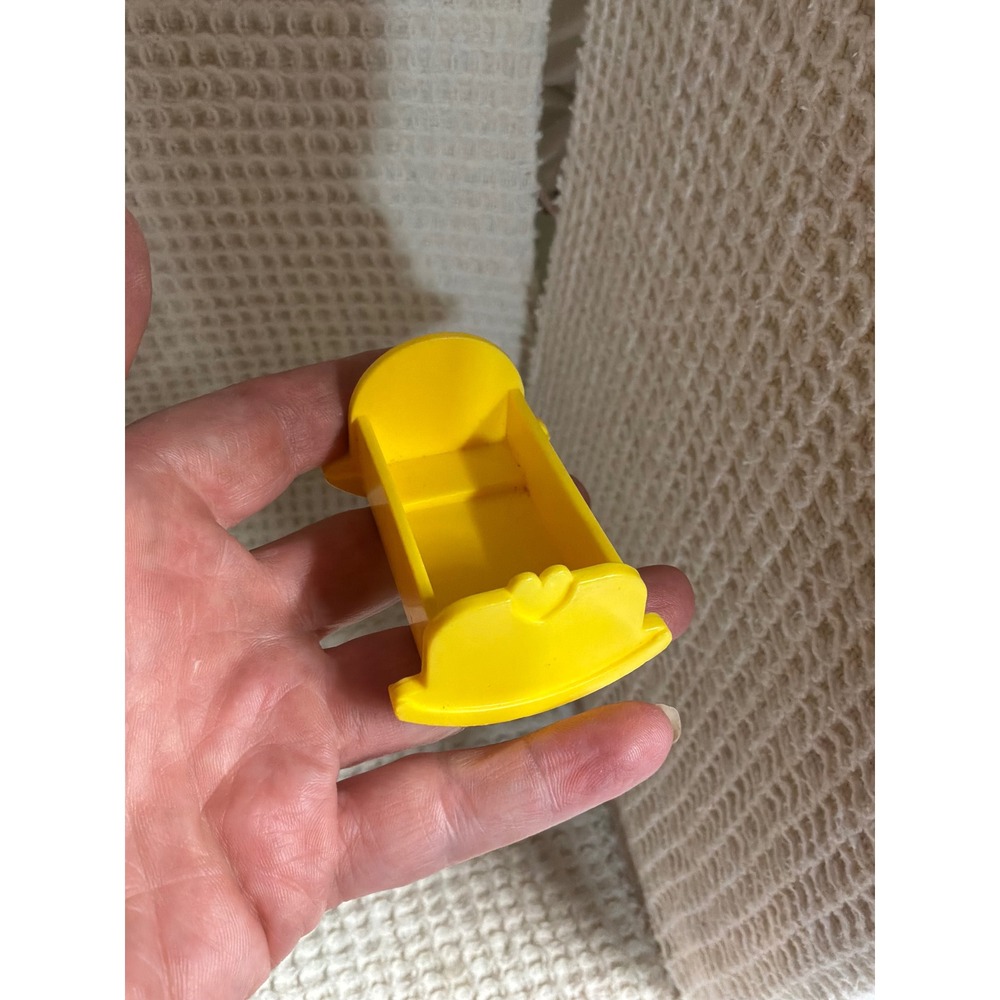 Vintage Unisex Fisher-Price Little‎ People Rocking Cradle OS Yellow